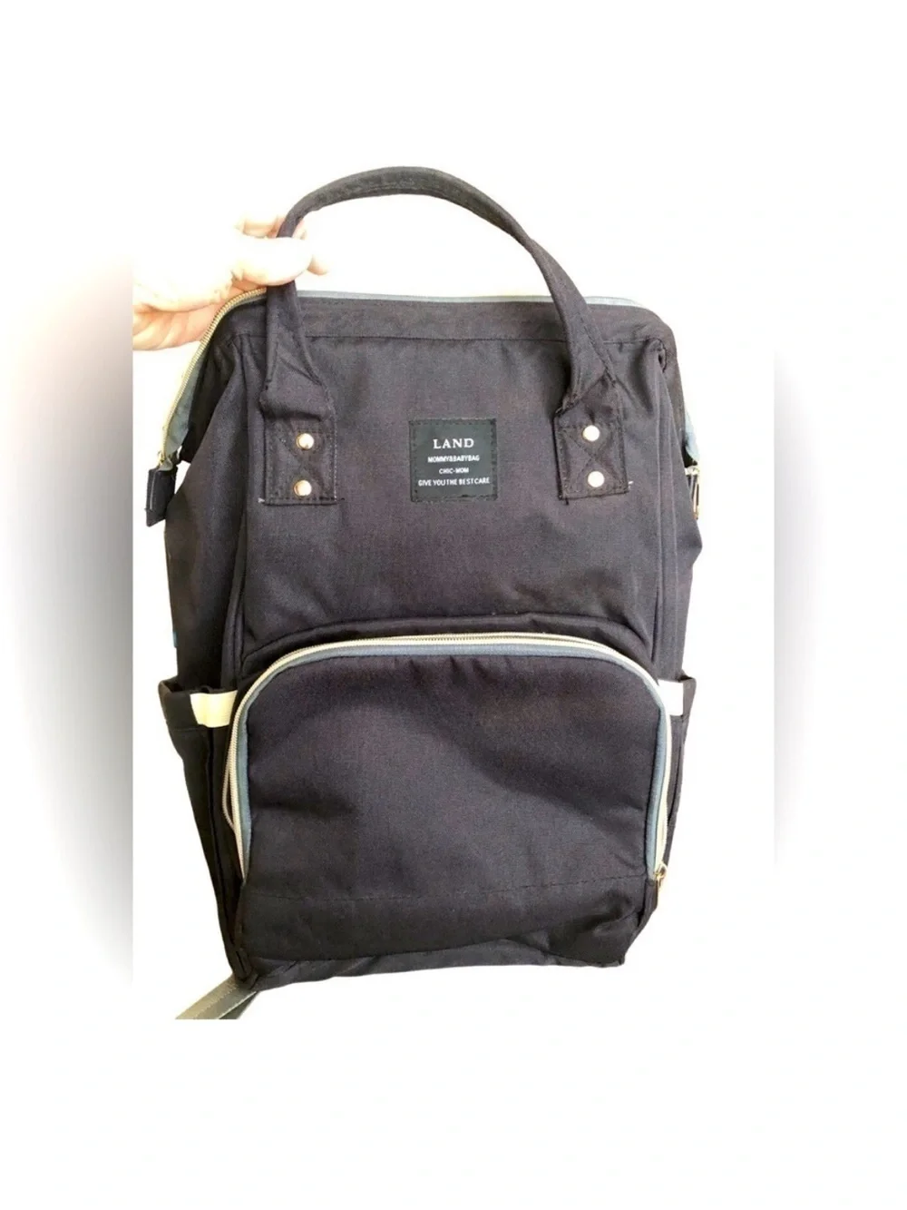 LAND MOMMY baby bag CHIC-MOM diaper bag for Moms/Dads classic black EUC